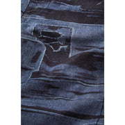 5 POCKET LASER PRINTED PATCHED PANTS
