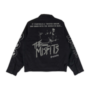 SKULL GRAPHIC ZIP JACKET — BLACK — back view