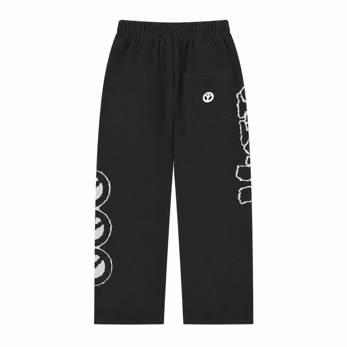 SKULL SWEATPANTS — BLACK — back view