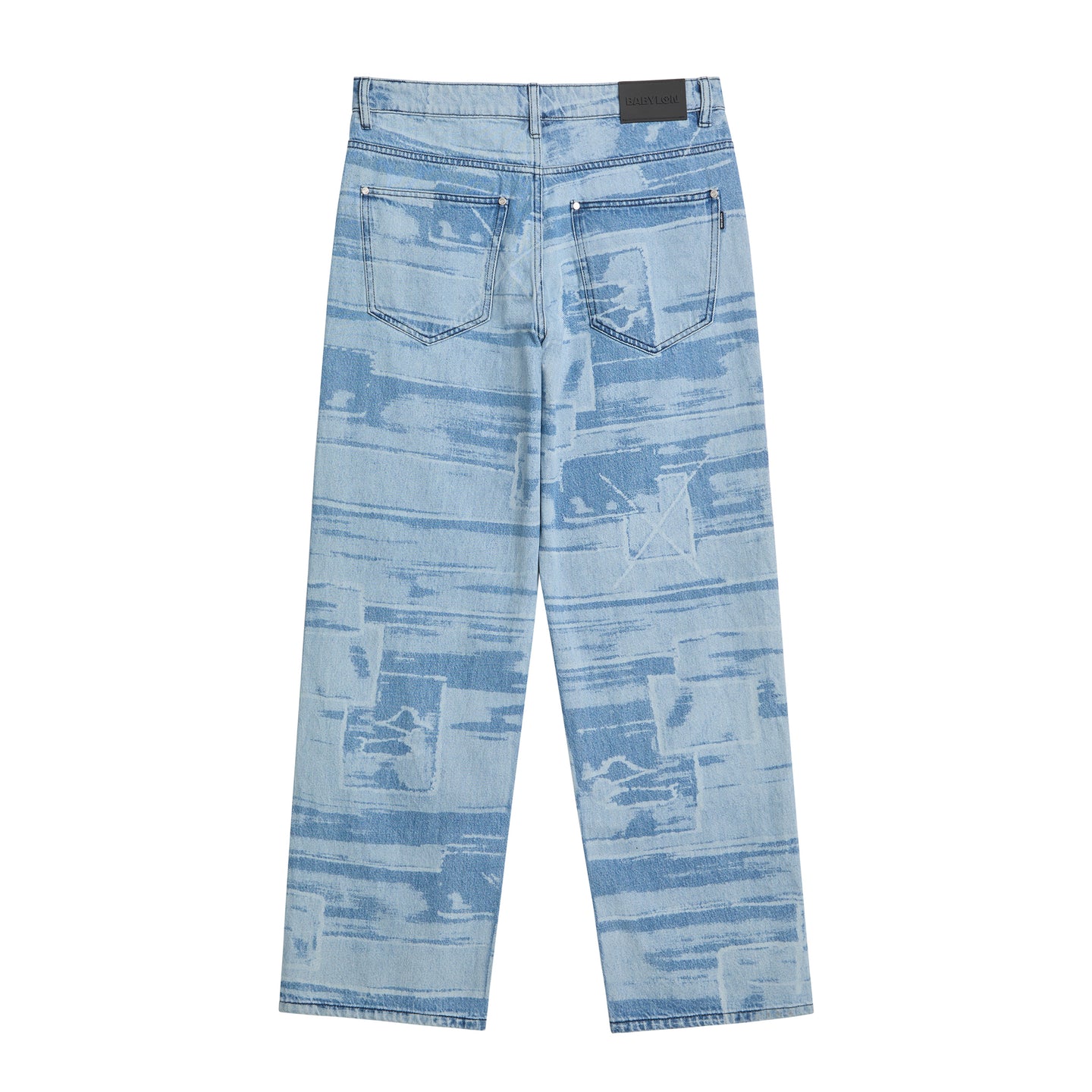 5 POCKET LASER PRINTED PATCHED PANT