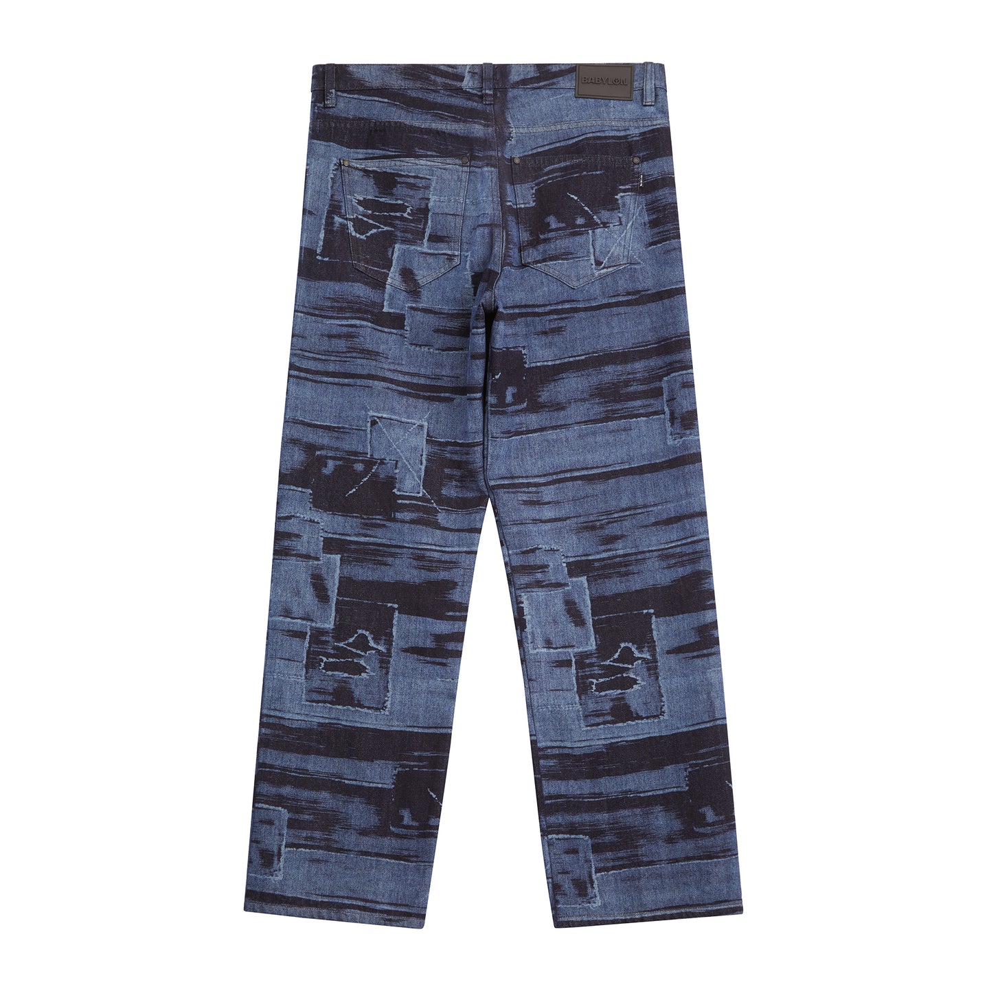 5 POCKET LASER PRINTED PATCHED PANT