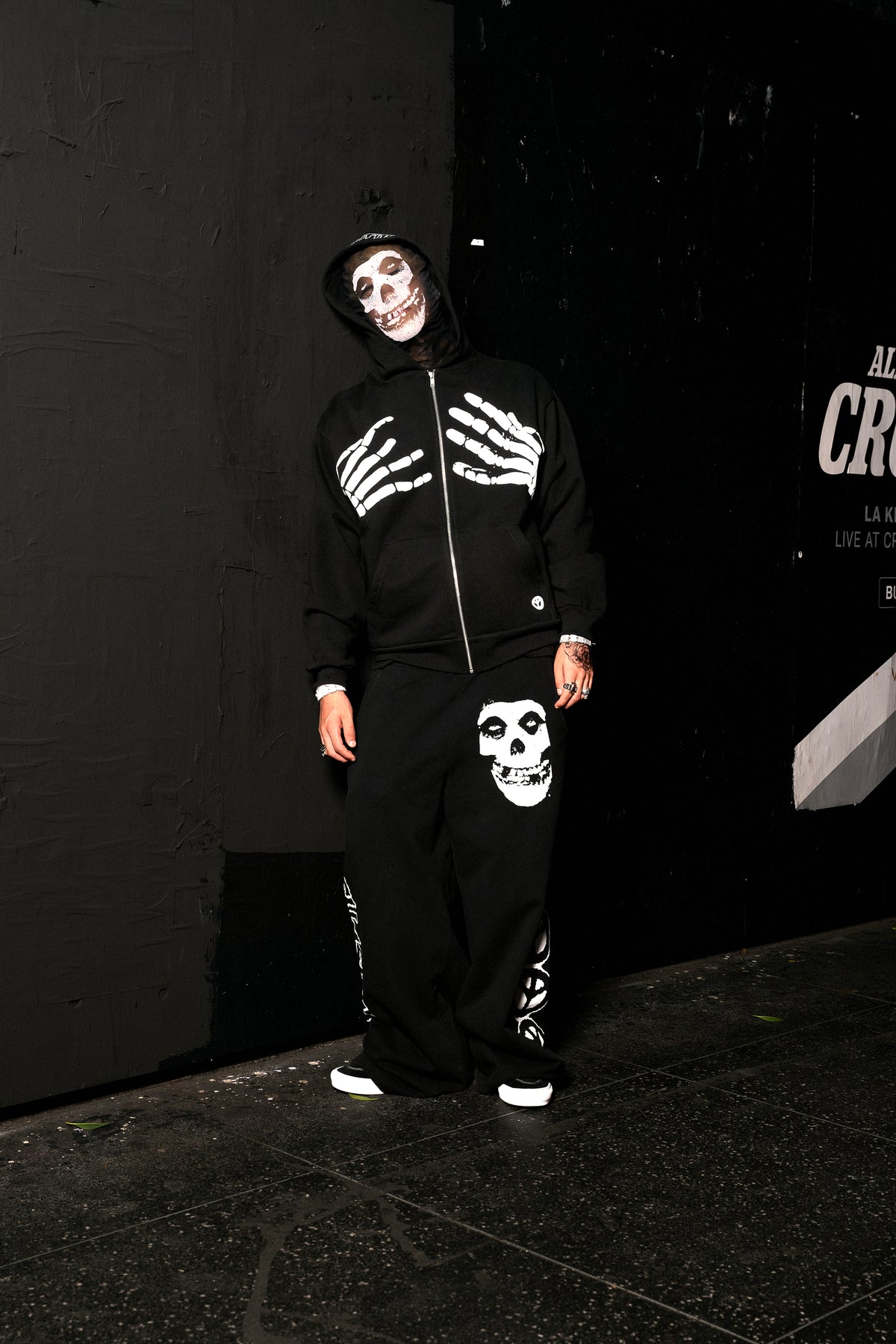 MISFITS X BABYLON skull sweatpants on the Hollywood Walk of Fame